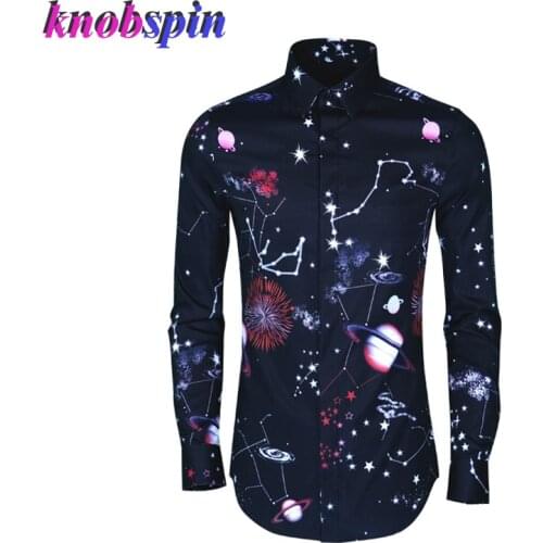 Fashion Printed Shirt MEN Plus size male Clothing Full sleeve Slim Casual shirts high quality Anti-Wrinkle Cotton Camisas