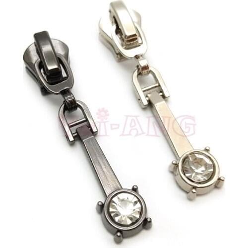20pcs/lot, Excellent Rhinestone Pendulum Shape 5# Zipper Sliders for Metal/Resin/Nylon Zippers
