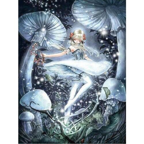 Cartoon girl diamond painting mushroom rhinestone embroidery art mosaic sticker decor diamond dots poster wall paper diy craft