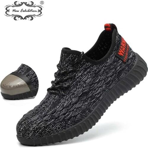New exhibition Mens Safety Shoes 2019 Outdoor Breathable Steel Toe Cap Anti-slip Rubber Steel Puncture Proof Work Sneaker Boots