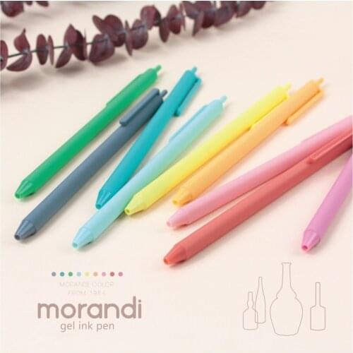 9pcs Morandi Gel Ink Pens Set Click Type 0.5mm Ballpoint Multi Color Marker Liner Drawing Paint Office School Supplies F235
