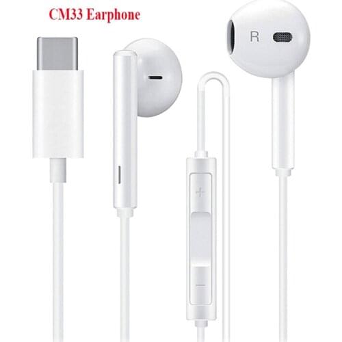 20 PCS CM33 Earphone USB Type-C In Ear wired mic Volume Control Headset For Huawei Mate 10 20 P20 Pro