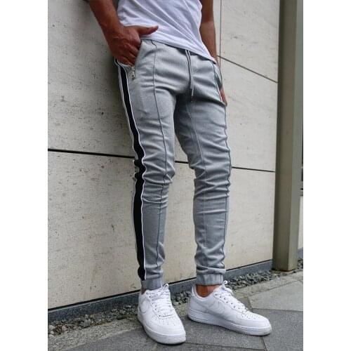 The New Trend of Autumn Slim Color Matching Hip-hop Casual Feet Sports Trousers Midweight Sweatpants