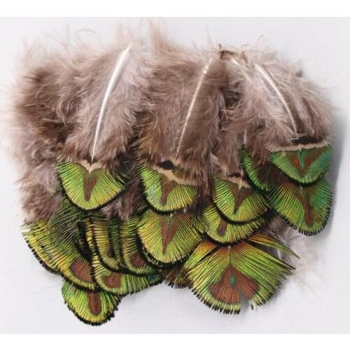 Wholesale 100Pcs/Lot Natural Gold Peacock Feather 3-7CM 1-3inch Pheasant Feathers for Crafts for Jewelry Making Plumes Plumas