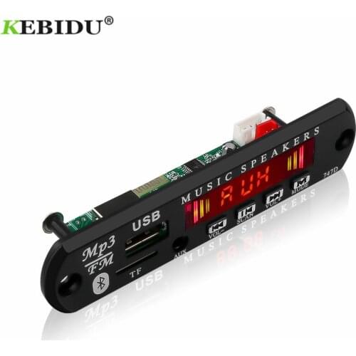 KEBIDU DC 12V MP3 WMA Decoder Board Audio Module USB TF Radio Wireless Music MP3 Player Remote Control For Car accessories