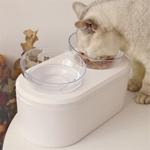 Cat Dog Raised Feeder Pet Detachable Bowl With Elevated Stand Puppy Double Drinking Water Bowl Food Can Airtight Storage Box