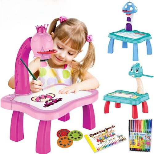 Projector Art Drawing tablet Painting Magnetic board Games Diy Montessori Educational Interactive Toys For Kids Busyboard