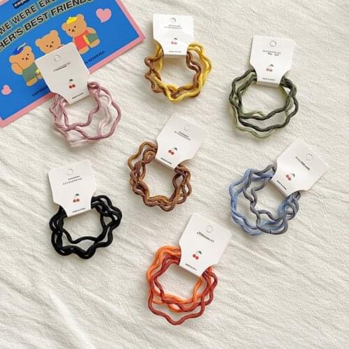 4pcs Rubber Band Korean Jewelry Macaron Elastic Girls Headwear Ponytail Holder Rubber Hair Accessories