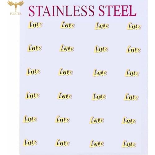 Mini Letter Stud Earrings For Couples Set of Love Earrings Stainless Steel Jewelry Women Romantic Lovers Accessories 2021сережки