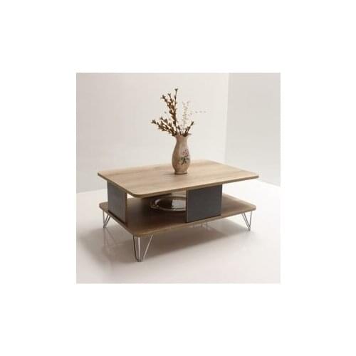 Modern lux Oval Edge Medium Coffee table Chrome Metal Legs Alaska-Blue coffe table