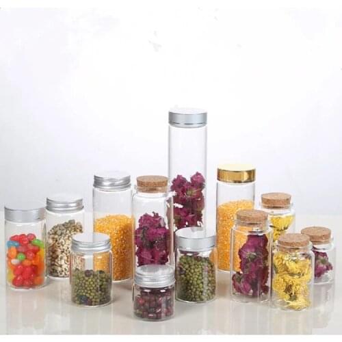 5pcs/lot 90/120/150/200ml/240ml Glass Bottle with Aluminium Gold Or Silver Screw Cap Sealed liquid Food Gift DIY Container Jars