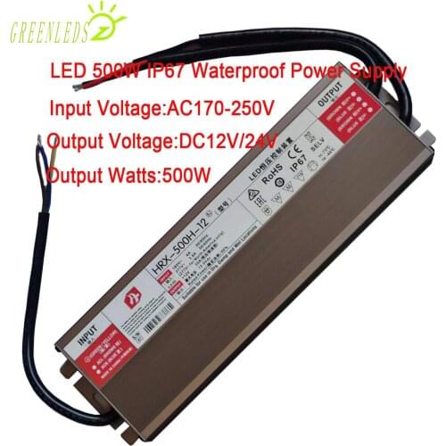 LED IP67 Waterproof 400W/500W/600W Power Supply Output DC12V/DC24V Input Voltage AC170-250V With High Quality 3 Years Warranties