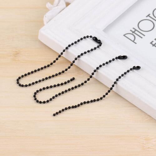 Tangsanjiang@ Paint Black Bead Chain of Dentification tag Connect Chain with Label Pendant Chain Bead Diameter 2.4mm