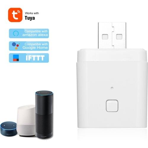 Tuya Micro 5V Wireless USB Smart Adaptor Flexible and Portable Make USB Devices Smart via Tuya APP Voice Control Compatible