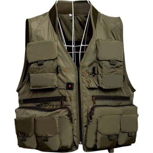 Mens fishing vest quick dry fly fishing vest breathable fishing jacket with mesh liner multi-pocket hunting for lantern
