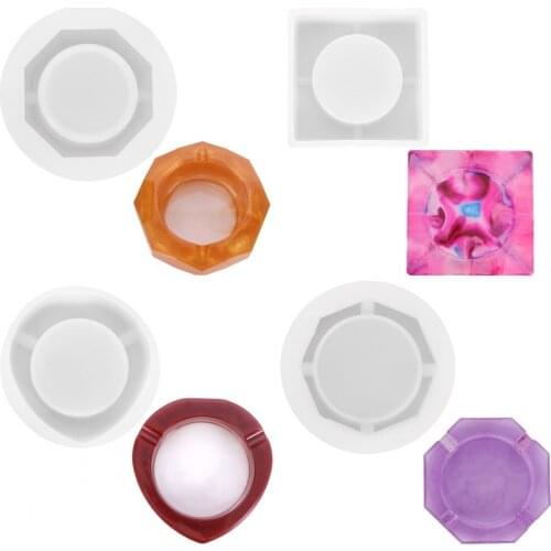 1PC Ashtray Craft DIY Transparent UV Resin Epoxy Silicone Combination Molds for DIY Making Finding Accessories Jewelry Dropship