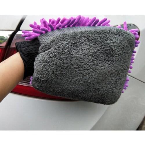 1 Pcs Waterproof Car Wash Microfiber Chenille Gloves Thick Car Cleaning Mitt Wax Detailing Brush Auto Care Double-faced Glove