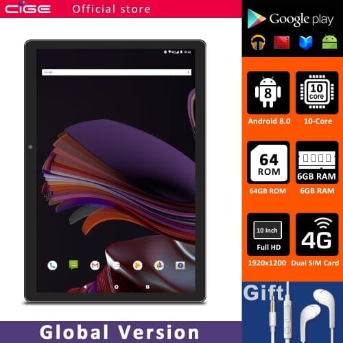 10 Inch Tablet Android 8.0 10 Core 6GB RAM 64GB ROM 192x1200 FHD 13.0MP Cameras 4G LTE Phone 5G WiFi Youtube With Keyboard Cheap