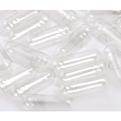 1000Pcs 1# Empty Gelatin Capsule Gelatin Capsule Empty Hard Gelatin Capsule Clear Kosher Gel For Medicine Pills Refill Storage