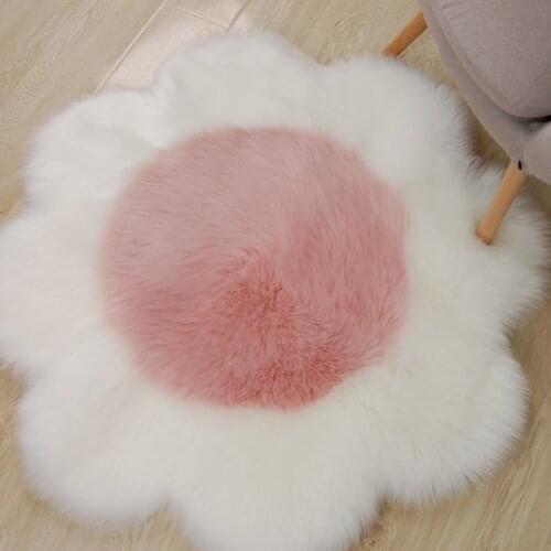 2020Flower Fluffy Rug Anti-Skid Shaggy Dining Room Bedroom Carpet Floor Comfortable Shaped Shaggy Hairy Carpet Floor Mat