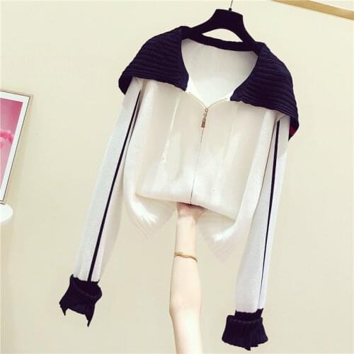 2021 Winter New Knitted Women Sweater and Cardigan Hoodies Long-sleeved Zipper Short High Waist Female Cardigan Outwear Tops