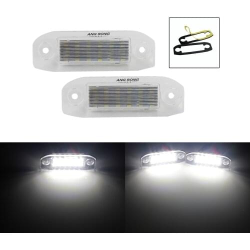 ANGRONG 2x Xenon LED License Number Plate Light Error Free Canbus For Volvo V50/60/70 S40/60/80 XC60/40/90