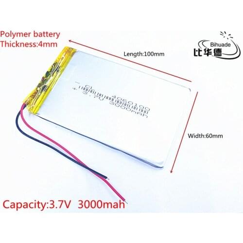 3.7V 3000mAh 4060100 Lithium Polymer Li-Po li ion Rechargeable Battery cells For Mp3 MP4 MP5 GPS PSP mobile bluetooth