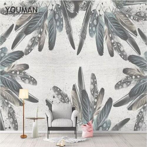 Living Room Design 3d Stereo Wallpaper Mural Nordic Simple Feather House Wallpaper Minimalism Desktop Decor Bedroom Wall Murals