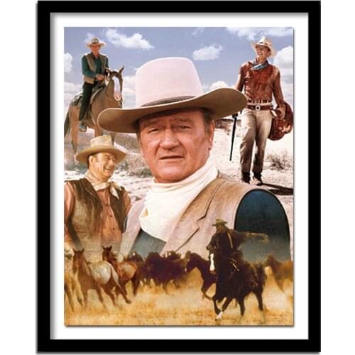 5D DIY diamond embroidery John Wayne Americas Cowboy diamond painting Cross Stitch full round Rhinestone decoration