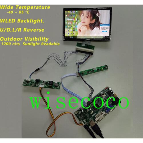 7 inch 1280*768 LCD High Brightness 1200 nits Wide Temperature Panel LVDS Board Outdoor Automotive Display
