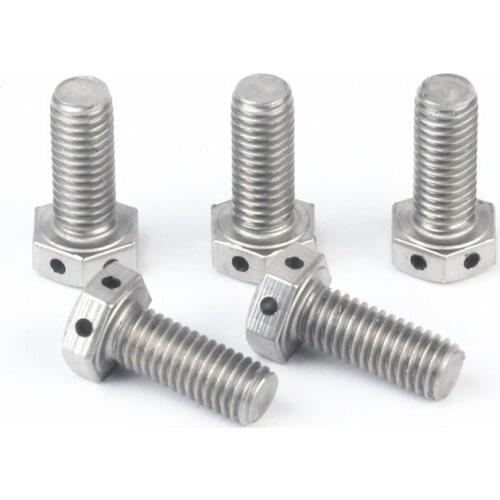 8pcs M5 hexagon screws head with holes screw bolts hex safety hole machine thread nail GB31.1 stainless steel 8mm-50mm