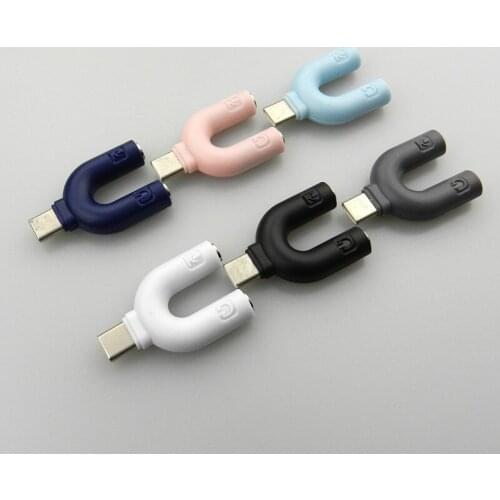 For HUAWEI XIAOMI Type-c One Minute Two U Computer Adapter Mobile Phone Audio Headset Cable Hub Dropship