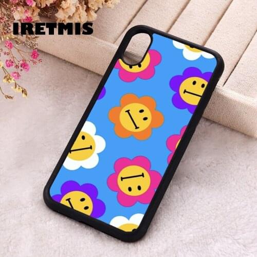 Iretmis 5 5S SE 2020 Phone Cover Cases for iPhone 6 6S 7 8 Plus X Xs Max XR 11 12 MINI Pro Rubber Silicone Blue Maybe Flower