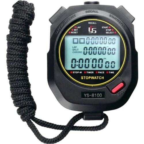 Digital Stopwatch Timer Multifunction Portable Outdoor Sports Running Training Timer Chronograph Stop Watch(Black)