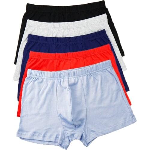 5Pcs/Lot Cotton Boxer Mens Underwear New Solid Mid Waist Sport Soft Comfortable Stretch Breathable Underpants Plus Size L-6XL