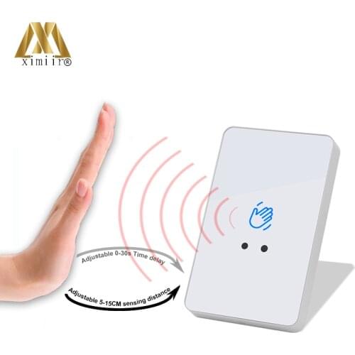 Infrared Sensor Exit Button For Door Access Control System White Color Touchless Exit Release Switch