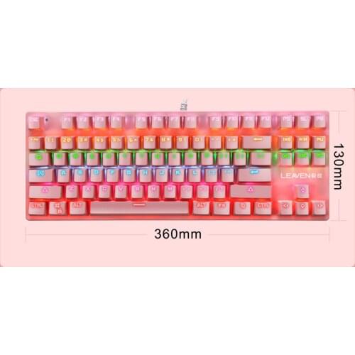 K550 Green Shaft Mechanical Keypad 87 Keys Gaming Keyboard with Colorful Light Effect for Windows XP/7/8/10 Systems