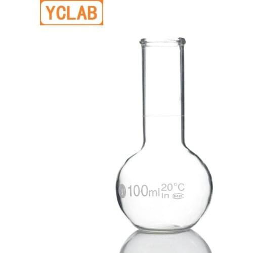 YCLAB 100mL Volumetric Flask Steel Two Use Bottle Glass with one Graduation Mark Laboratory Chemistry Equipment