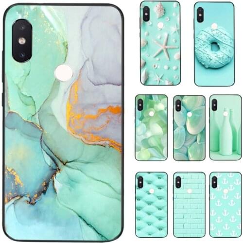 FHNBLJ Fashion Mint Green Painted Phone Case for Xiaomi Redmi 5 5Plus 6 6A 4X 7 7A 8 8A 9 Note 5 5A 6 7 8 8Pro 8T 9