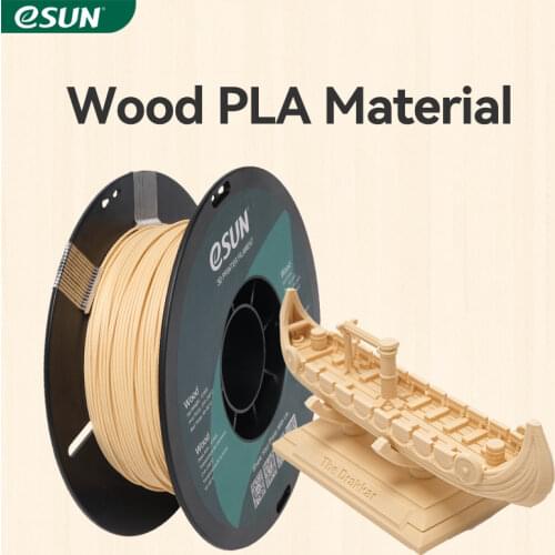 ESUN Wood PLA Filament 1.75mm, Wood PLA 3D Printer Filament, 0.5KG (1.1 LBS) Spool 3D Printing Filament for 3D Printers
