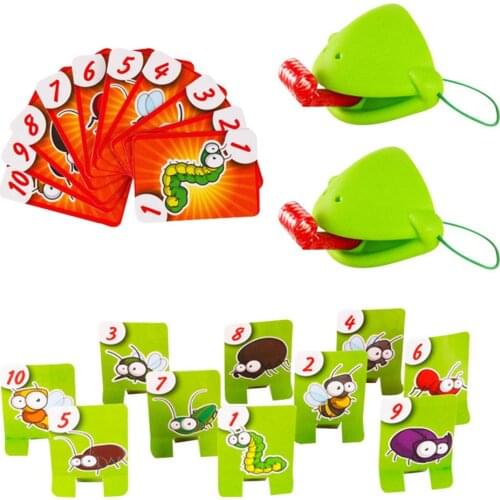 NewHot Frog mouth Take Card Tongue Tic-Tac Chameleon Tongue Funny Board Game For Family Party Toy Be Quick To Lick Cards Toy Set