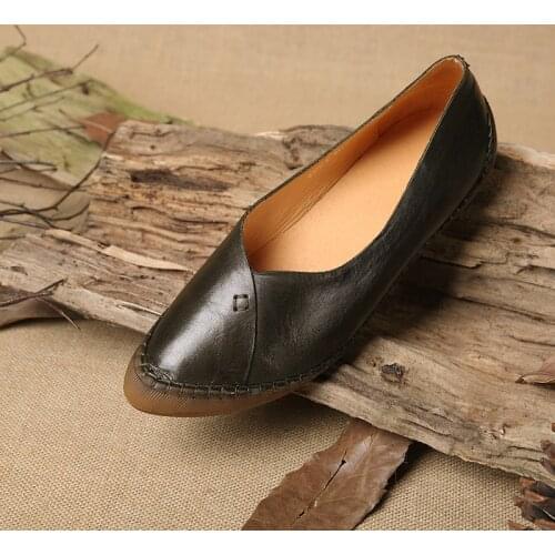 Tip-tip hand-brushing and stitching for ladiesshoes with inner heighteningSpring New Womens ShoesGenuine leather shoes