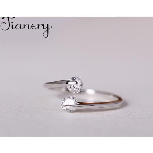 New Trendy Personality Punk Crystal Beads Rings For Women Lady Resizable Size Rings Party Jewelry Charm Gifts 2021