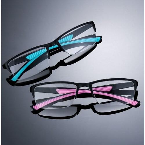 +1.0~+4.0 Unisex Half Frame Reading Glasses Ultralight Blue Light Blocking Anti-fatigue Presbyopia Eyeglasses Vision Care