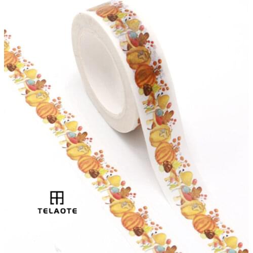 Fall Washi Tape Pumpkin Autumn Leaves Masking Tape Decorative Tape for Thanksgiving Scrapbook Journal DIY Craft Gift Wrapping