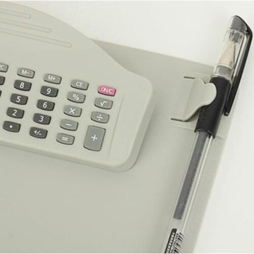Plastic A4 Clipboard with Calculator Writing Pad File Folders Document Holder Office Stationery Supplies