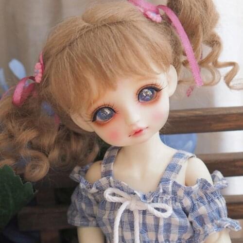 Full Set 1/6 BJD Joint Doll Pio Cute Girl Blue Grid Dress Adult Kid Toy Naked Doll Educational Toys Human Body Model