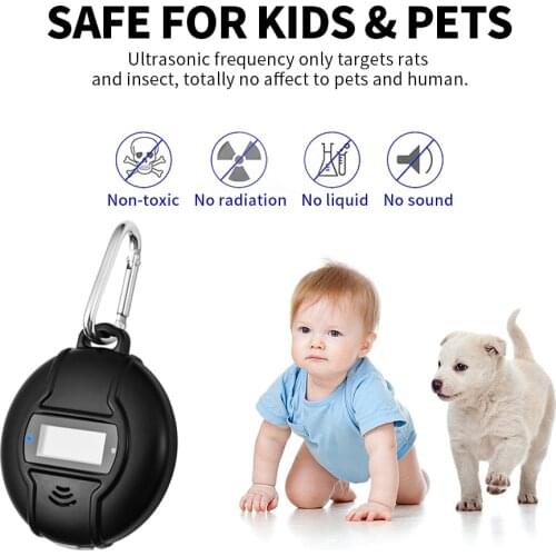 Portable Ultrasonic Pest Repeller Solar Powered USB Outdoor Mosquito Repellent for Ant Mouse and Fleas Non-Toxic Human Pet Safe