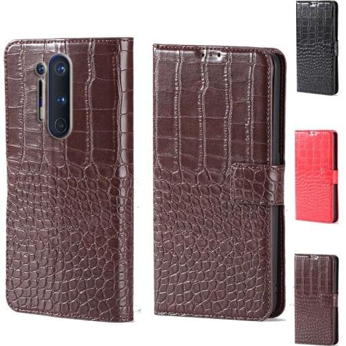 Luxury Crocodile design Flip Leather Wallet Phone Case For OnePlus 8 Pro Stand Function Phone cover card slot