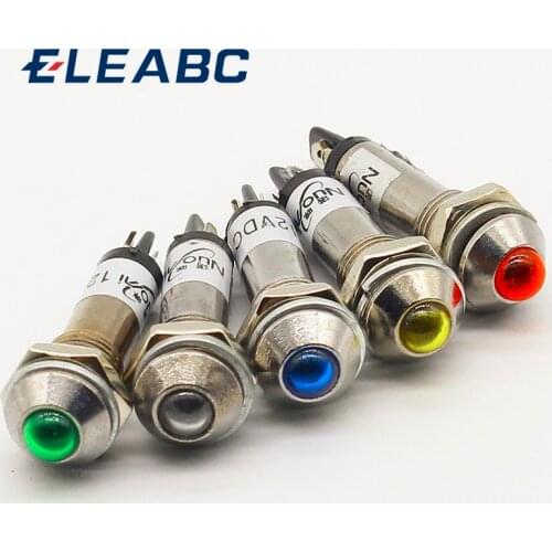 5PCS signal light 8mm pilot lamp signal light 12V 24V 220V LED indicator light